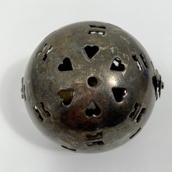 Pomander Silver Plated Hinged Potpourri Fragrance Diffuser Scent Ball VTG - Picture 1 of 8